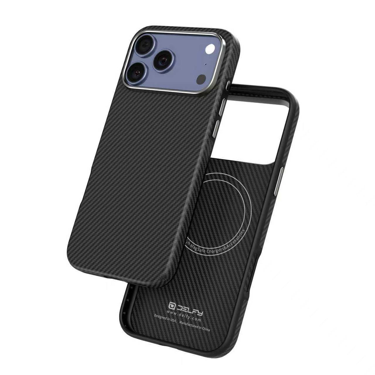 Delfy Protective Case – Real Aramid Carbon Fiber for iPhone 17 Pro Max