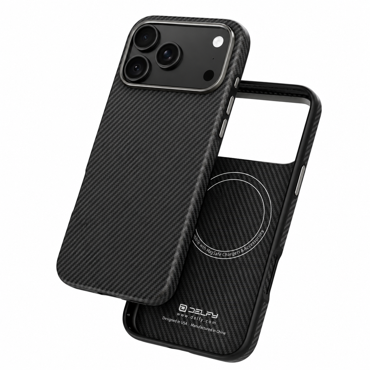 Delfy Protective Case – Real Aramid Carbon Fiber for iPhone 18 Pro Max