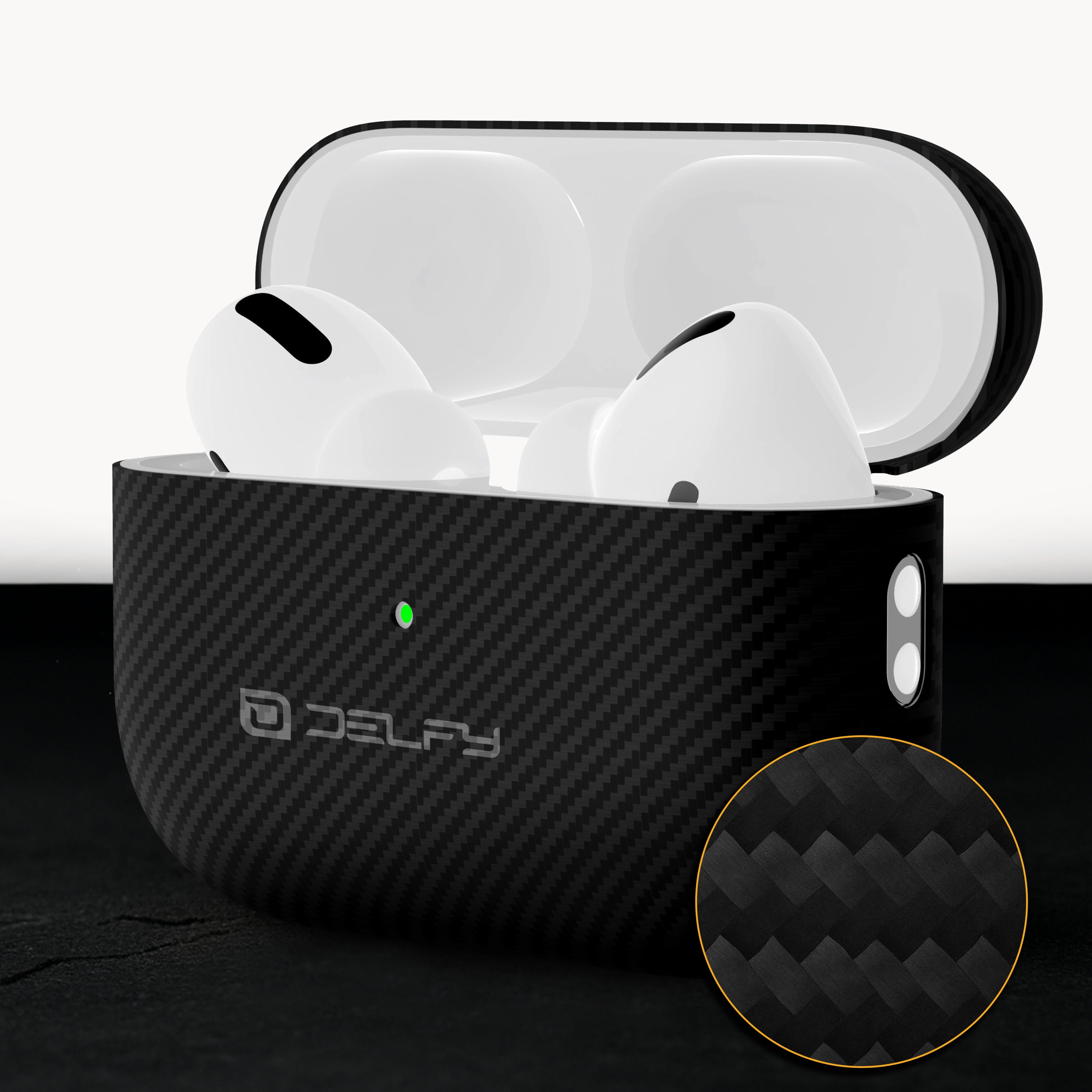 Delfy AirPods Pro 2 Case Made From Real Aramid Carbon Fiber Ultra Slim