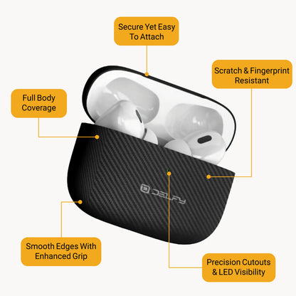Delfy AirPods Pro 2 Case Made From Real Aramid Carbon Fiber Ultra Slim