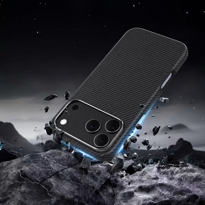 Delfy Protective Case – Real Aramid Carbon Fiber for iPhone 18 Pro