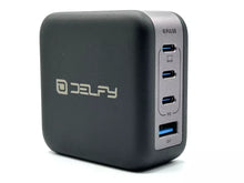 Load image into Gallery viewer, Delfy USB C 100W Ultra Fast Charger 4 Port Compact Wall Charger iPhone iPad Mac
